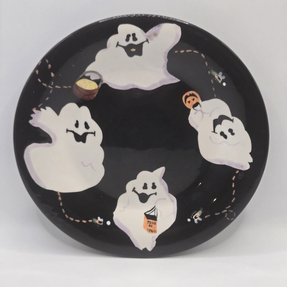 Halloween White Barn Candle Co 7” Ghosts Pillar Candle Holder/ Trinket Dish